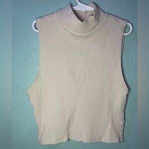 Reformation Ribbed Beige Tank Top
